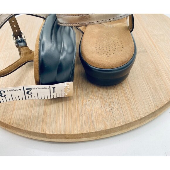 SAS Sandals Womens 8 N Brown Leather Comfort Ankle Strap Peep - Picture 9 of 12